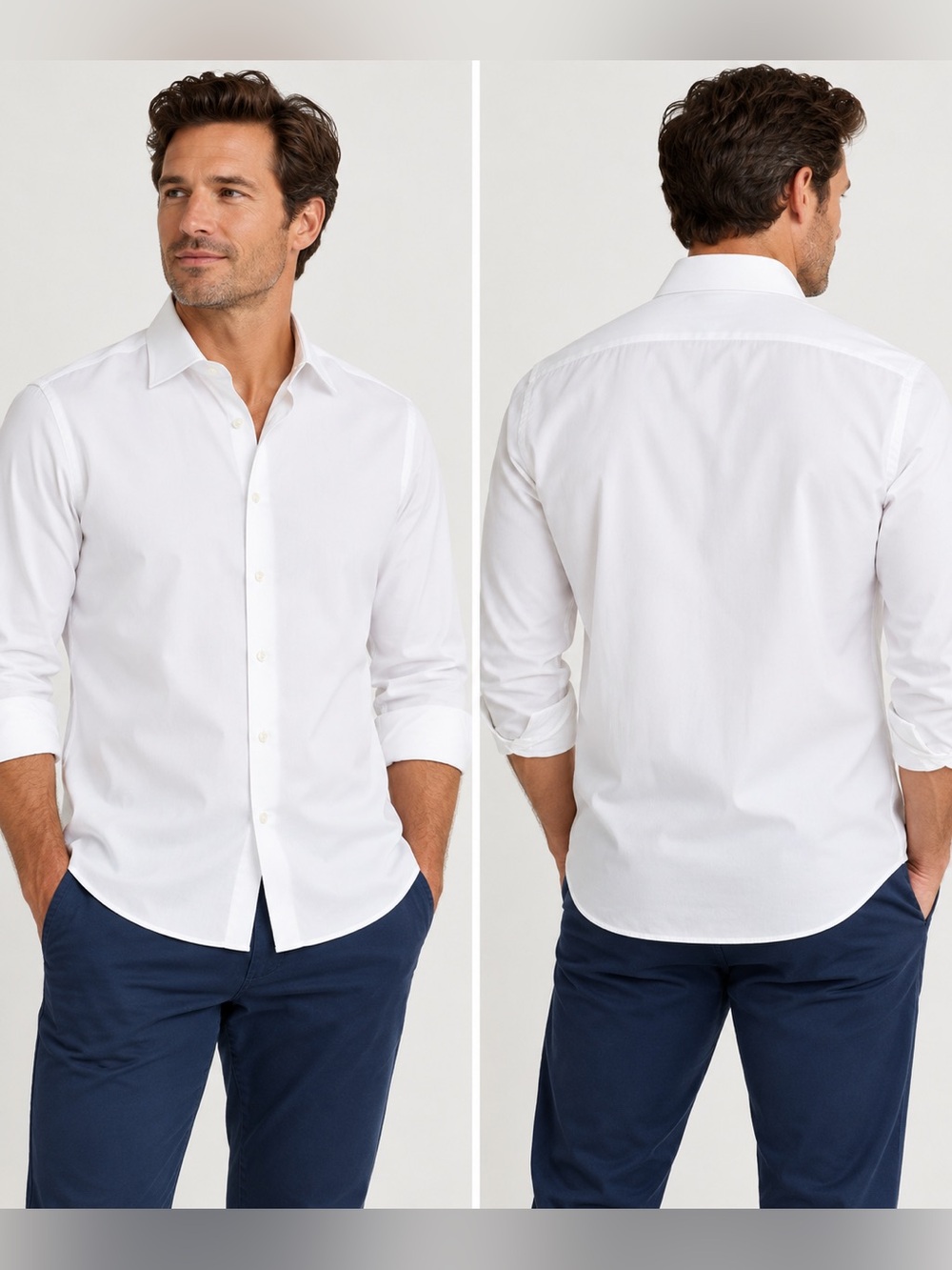 Goodfellow & Co Men’s White Long Sleeve Button Down Dress Shirt Size L 16–16.5
